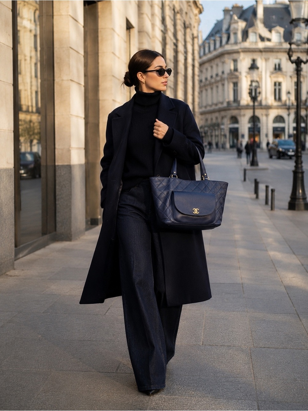 Chanel Calfskin & Caviar Daily Round Tote